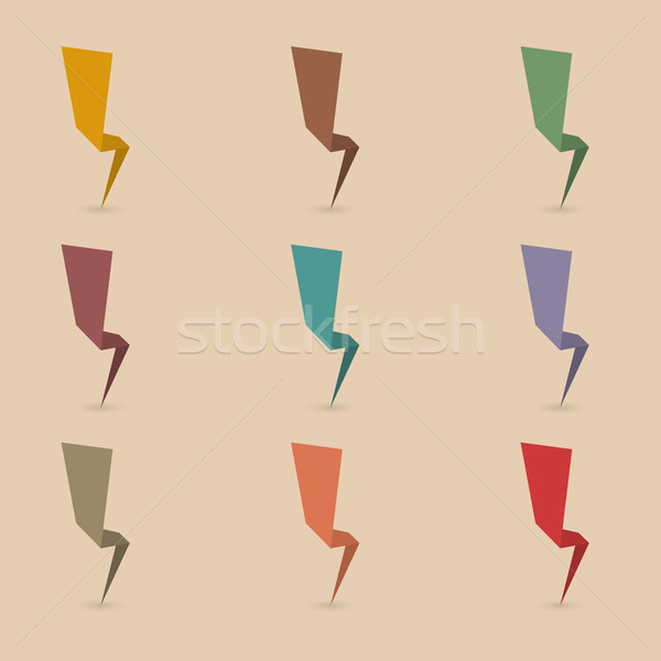 Fulmini set nove diverso colorato carta Foto d'archivio © kup1984
