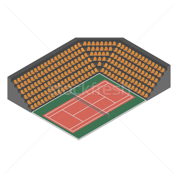 Tennis court isometric, vector illustration. Stock photo © kup1984