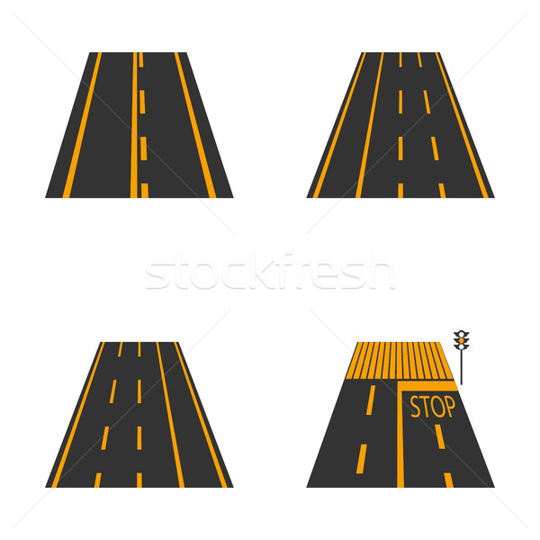 Icons of the road, vector illustration. Stock photo © kup1984