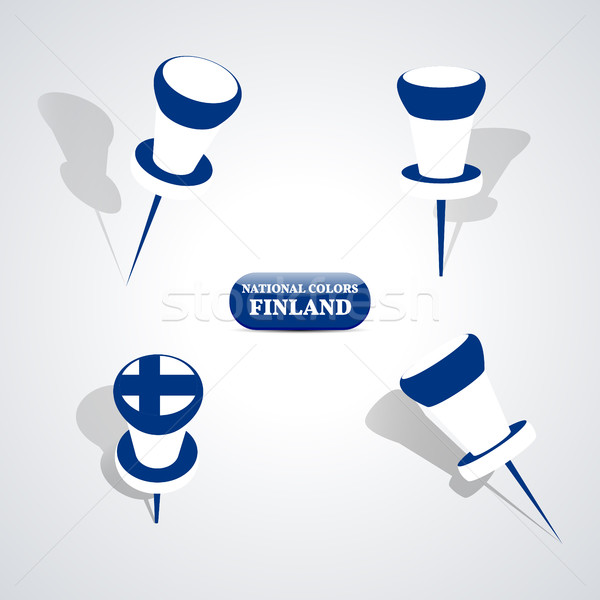 Set of pushpins, vector illustration. Stock photo © kup1984