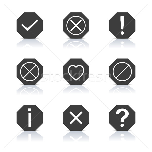 Set of icons and signs, vector illustration. Stock photo © kup1984