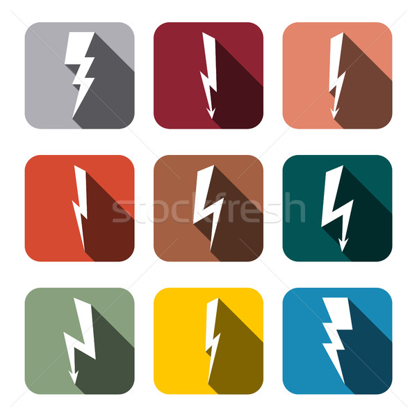 Icons lightning, vector illustration. Stock photo © kup1984