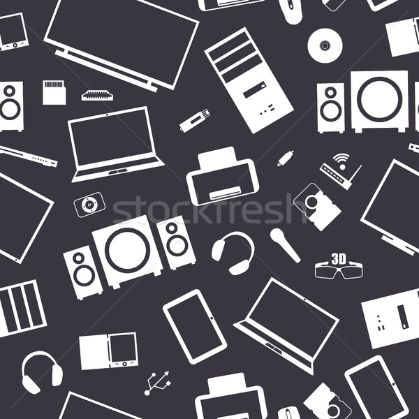 Seamless background from digital devices, vector illustration. Stock photo © kup1984