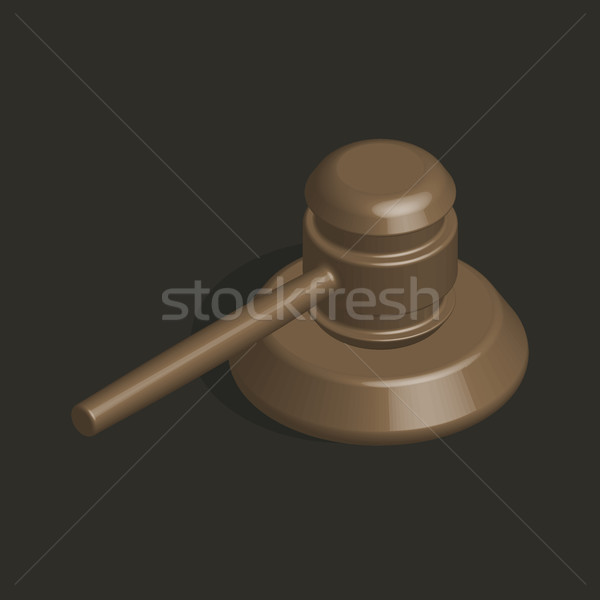 [[stock_photo]]: Juge · marteau · stand · 3D · marteau · icône