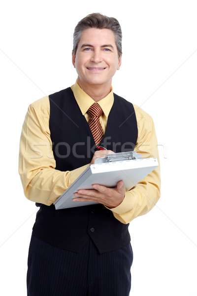 [[stock_photo]]: Garçon · souriant · élégant · isolé · blanche · homme