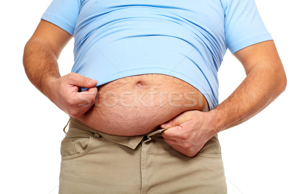 Grubas duży brzuch diety człowiek tle Zdjęcia stock © Kurhan