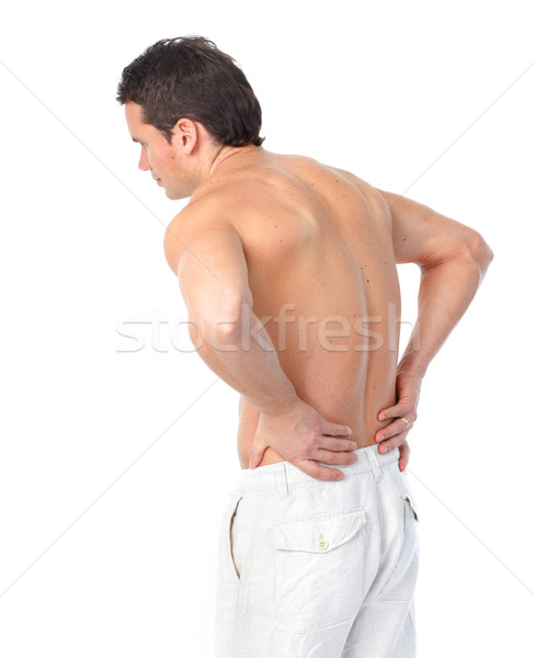 Ziek man jonge man rugpijn witte medische Stockfoto © Kurhan