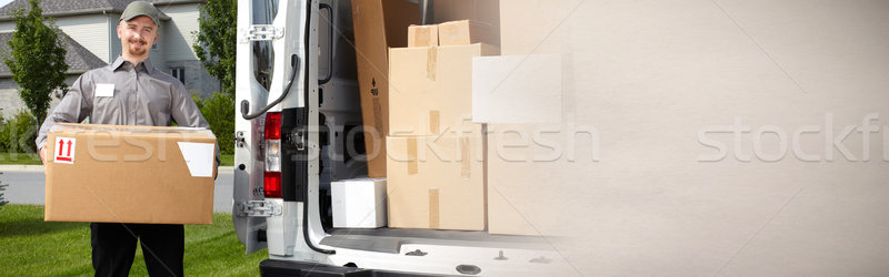 Consegna postino finestra professionali pacchetto fine Foto d'archivio © Kurhan
