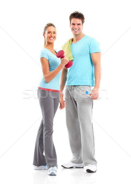 Fitness lächelnd jungen starken Mann Frau Stock foto © Kurhan