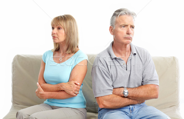 Divorcio triste ancianos Pareja aislado blanco Foto stock © Kurhan