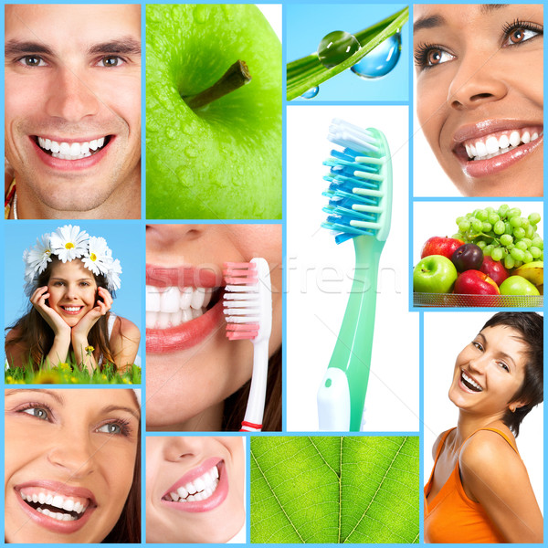 Feliz a la gente sonriendo personas saludable dientes Foto stock © Kurhan