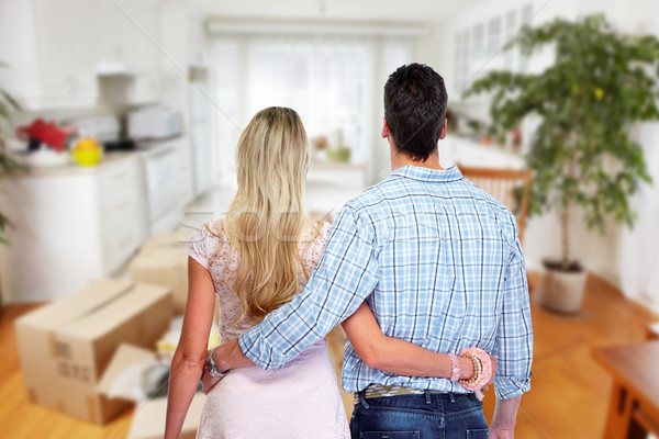 Young couple in a new house. Stock photo © Kurhan