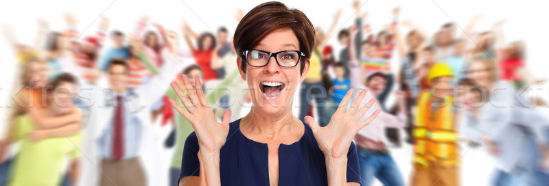 Stock photo: Happy laughing business woman.