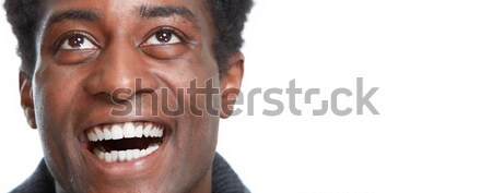 Fericit omul negru zâmbet african american om fata zambitoare Imagine de stoc © Kurhan