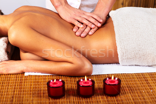 Stockfoto: Spa · massage · mooie · jonge · vrouw · dag · ontspannen