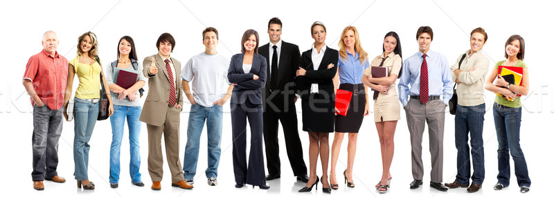 Uomini d'affari grande gruppo giovani sorridere bianco donna Foto d'archivio © Kurhan