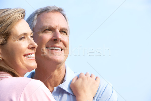 Stockfoto: Ouderen · paar · glimlachend · gelukkig · zomer · park