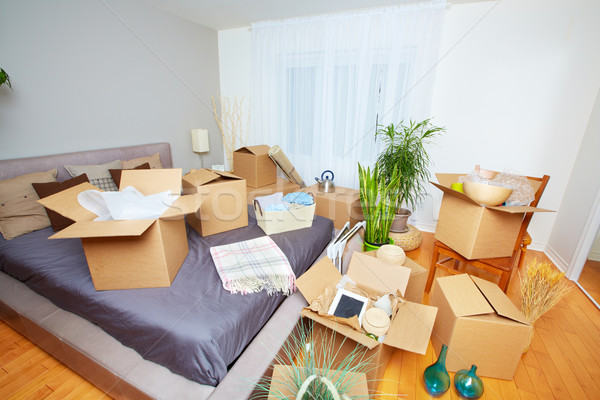 Moving boxes in new house. Stock photo © Kurhan