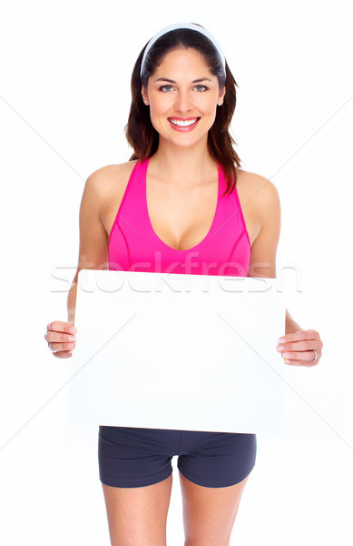 Jóvenes hermosa mujer de la aptitud aislado blanco mujer Foto stock © Kurhan