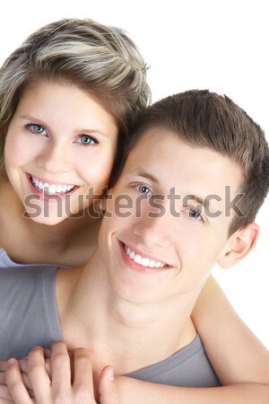 Pareja feliz sonriendo amor blanco mujer Foto stock © Kurhan