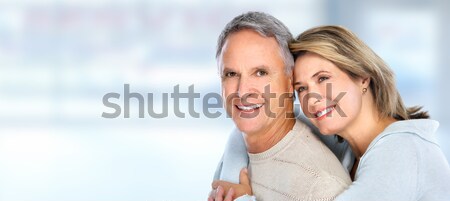 Feliz sorridente idoso casal isolado branco Foto stock © Kurhan