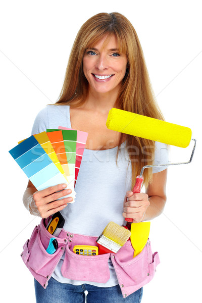 Woman with a painting roller. Stock photo © Kurhan