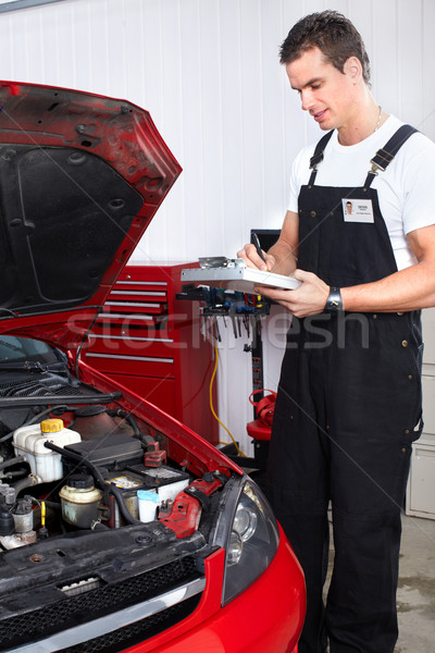 Stockfoto: Automonteur · knap · monteur · werken · auto · reparatie