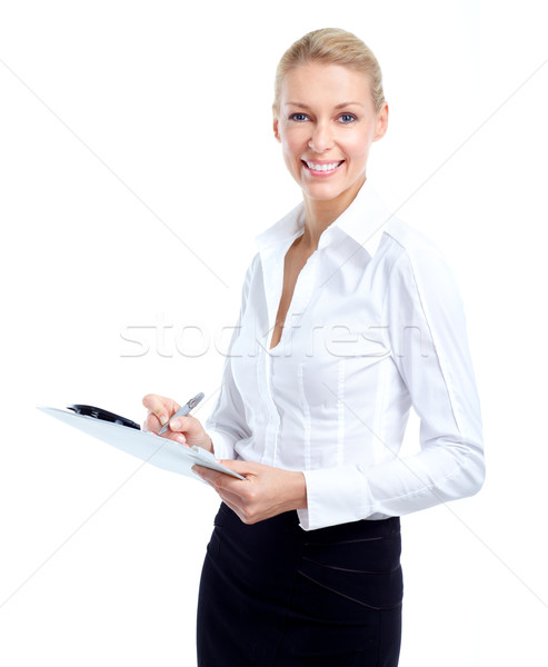 Femme d'affaires comptable isolé blanche affaires sexy [[stock_photo]] © Kurhan