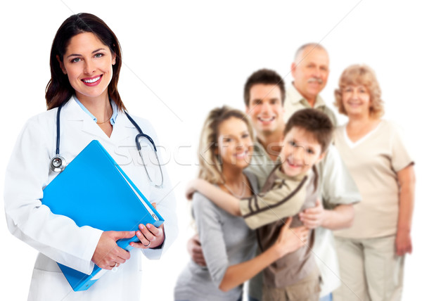 [[stock_photo]]: Famille · médecin · femme · souriant · médicaux