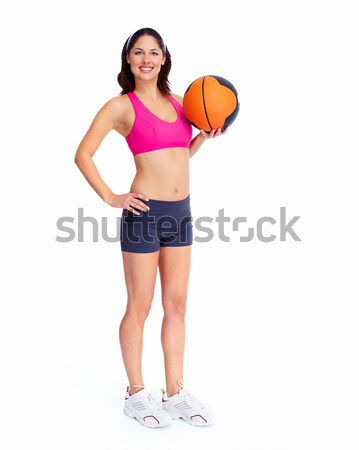 Jóvenes hermosa mujer de la aptitud aislado blanco mujer Foto stock © Kurhan