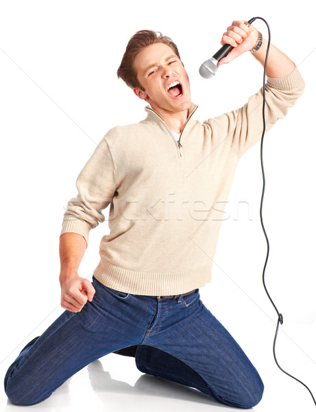 Happy karaoke signer Stock photo © Kurhan