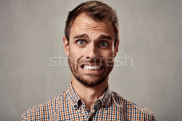 Scared man face. Stock photo © Kurhan