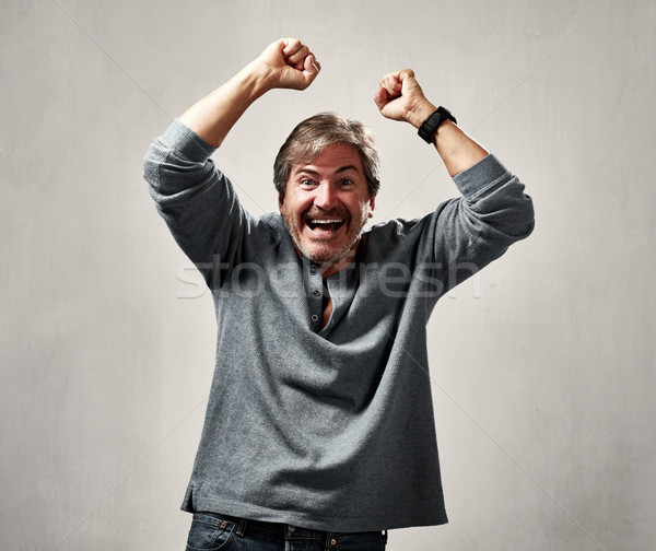 Stock photo: Happy excited man