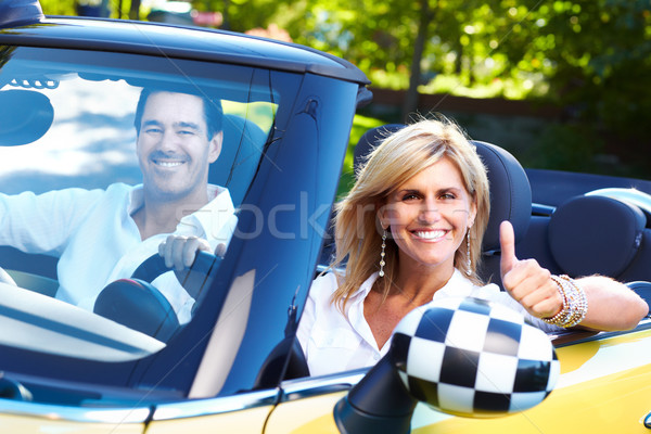 Heureux couple souriant voiture personnes extérieur [[stock_photo]] © Kurhan