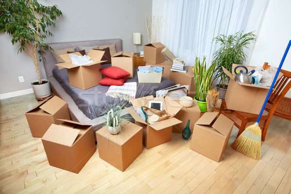 Moving boxes in new house. Stock photo © Kurhan