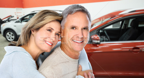 Feliz pareja de ancianos coche nuevo familia feliz auto Foto stock © Kurhan