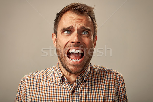 Scared man face. Stock photo © Kurhan