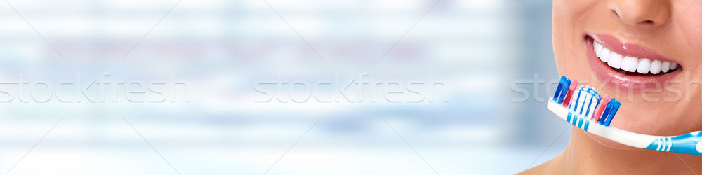 Mouth with toothbrush. Stock photo © Kurhan