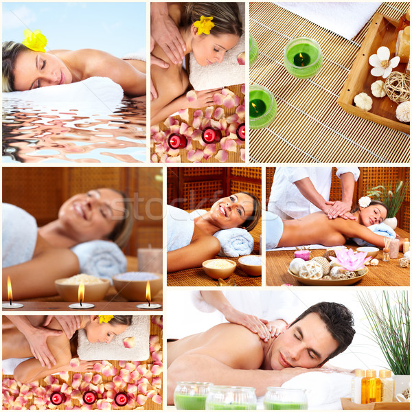 Spa massage collage background. Stock photo © Kurhan