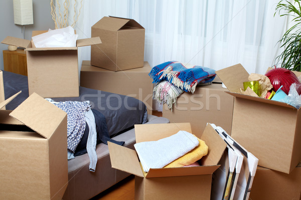 Moving boxes in new house. Stock photo © Kurhan