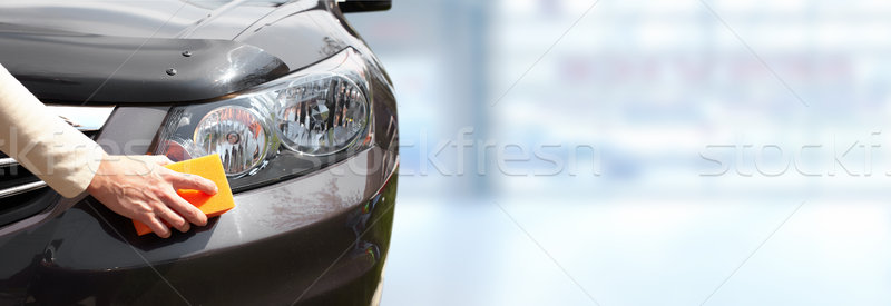 Car with wax and polish cloth. Stock photo © Kurhan