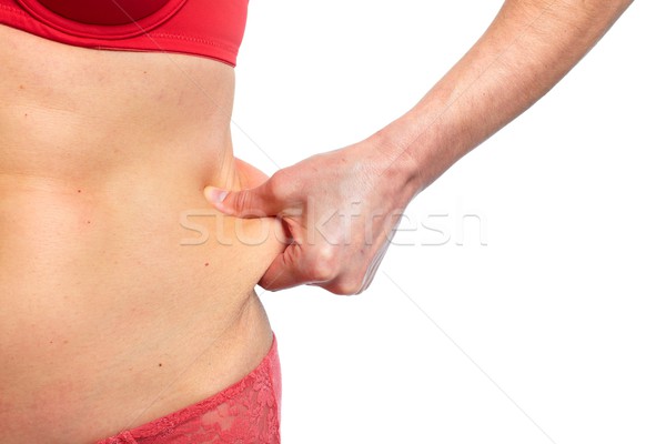 Nő kövér has diéta fogyókúra egészség Stock fotó © Kurhan