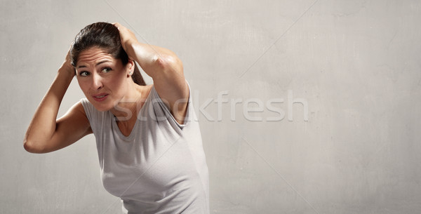 Stock photo: Scared afraid woman