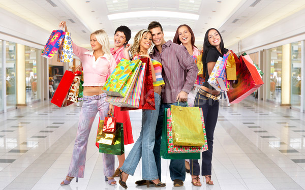 Compras mulher grupo sorridente pessoas moderno Foto stock © Kurhan