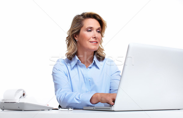 Business woman with a laptop computer. Stock photo © Kurhan