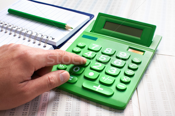 Kéz üzletember számológép pénzügy könyvelés üzlet Stock fotó © Kurhan