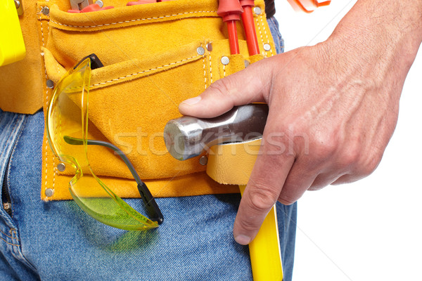Hand Tool Gürtel Renovierung Arbeitnehmer isoliert Stock foto © Kurhan