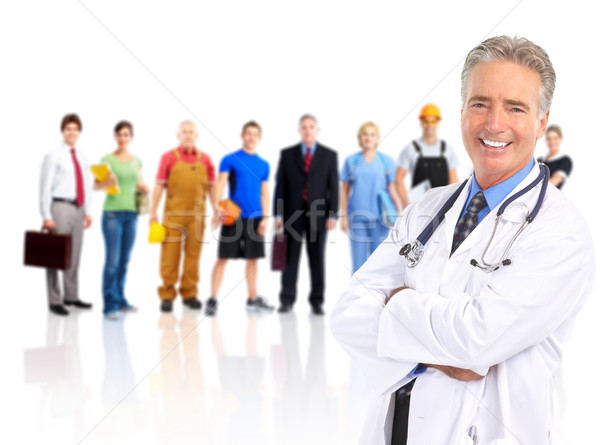 [[stock_photo]]: Médecin · travailleurs · personnes · médicaux · groupe · blanche