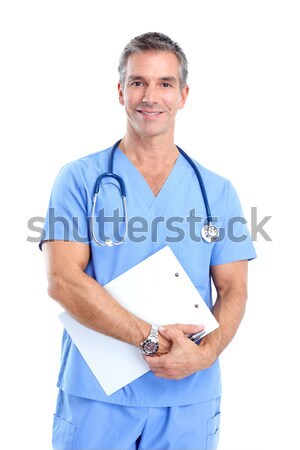 Young medical doctor with clipboard. Stock photo © Kurhan