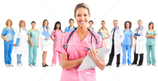 Médicos médicos sonriendo aislado blanco trabajo Foto stock © Kurhan